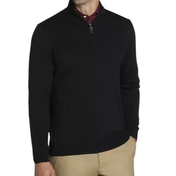Jos. A. Bank Black 100% Merino Wool Sweater Size XL - Picture 1 of 5